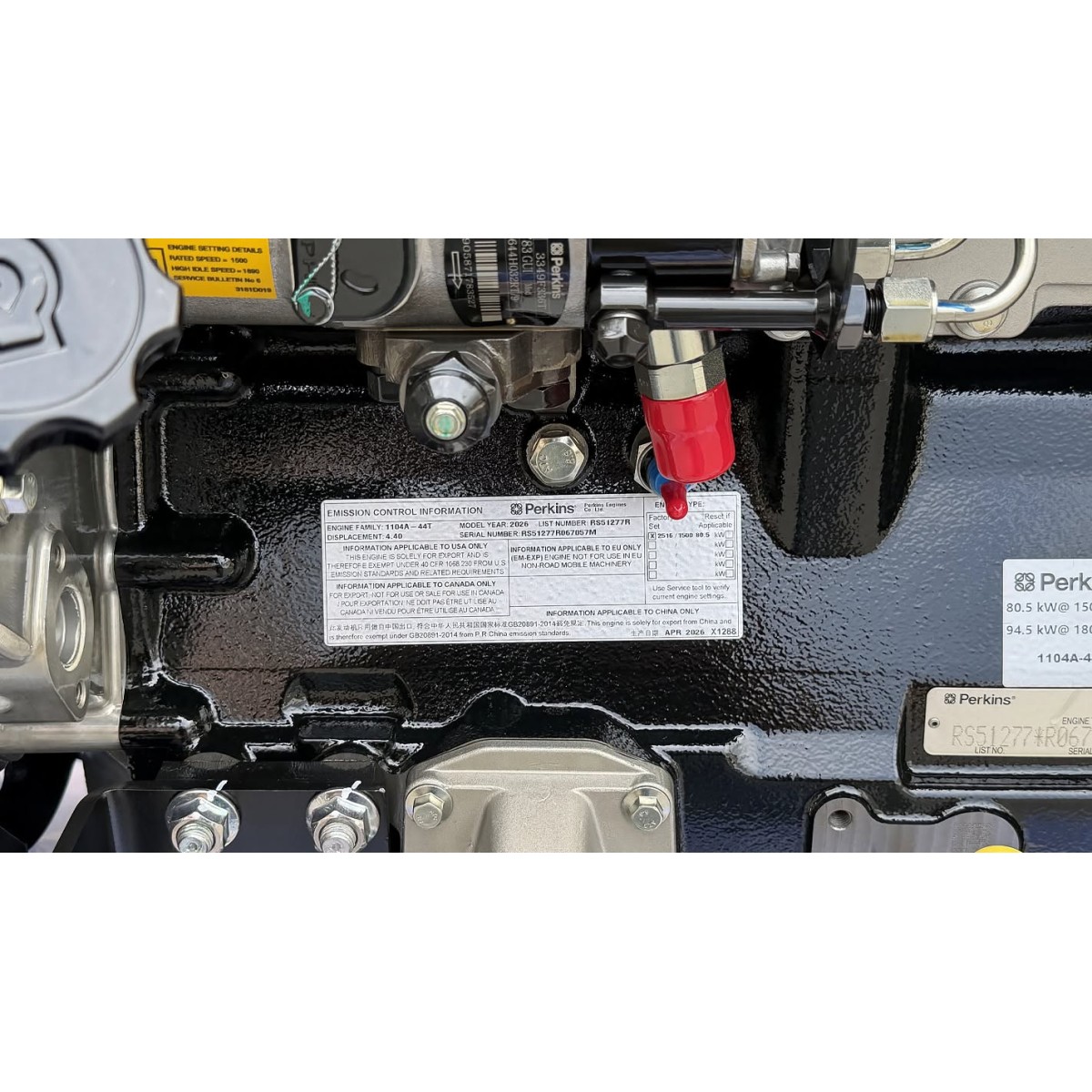 เครื่องยนต์ PERKINS 1104A-44TG2 for 64KW 